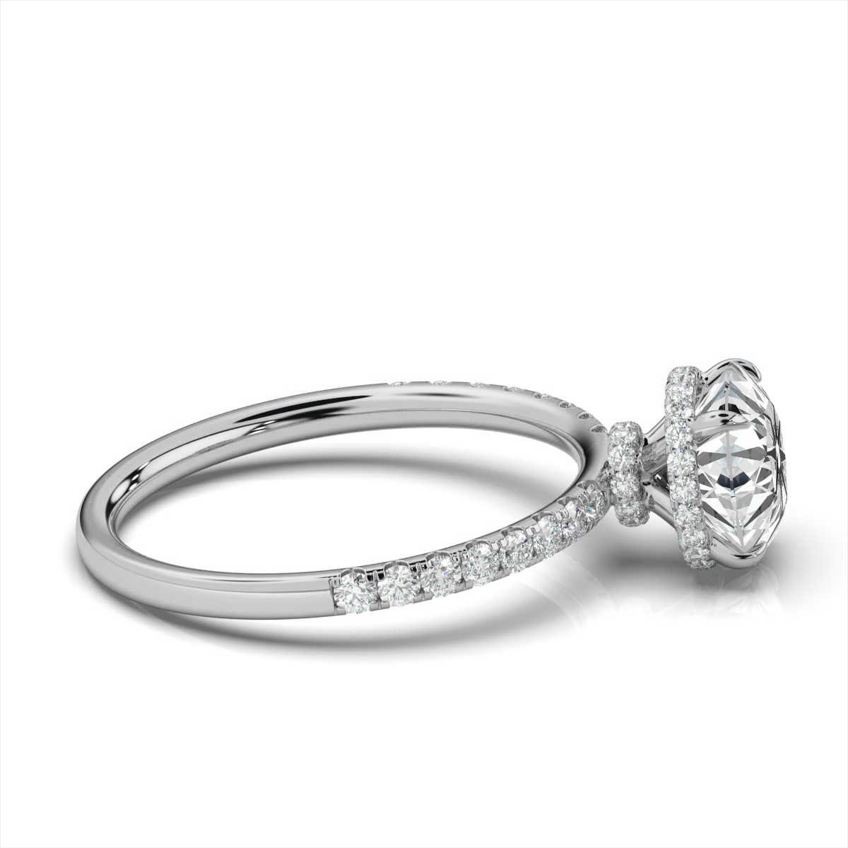14K White Gold Osnati Delicate Hidden Halo Lab Grown Diamond Ring (1/3 ct. tw)