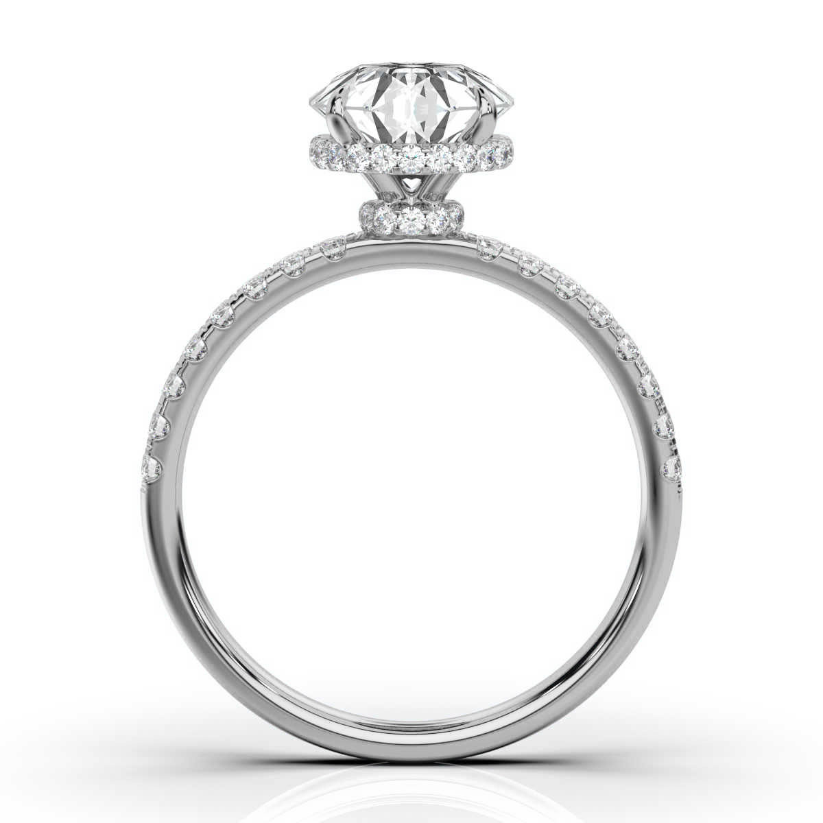 14K White Gold Osnati Delicate Hidden Halo Lab Grown Diamond Ring (1/3 ct. tw)