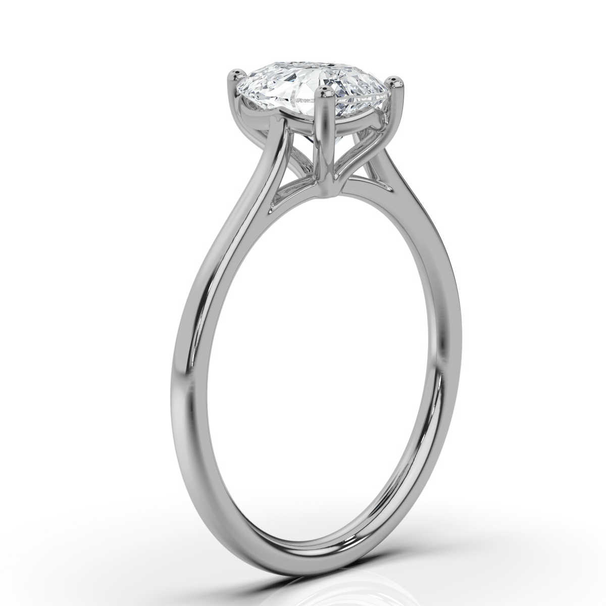 14K White Gold Yvette Solitaire Ring 