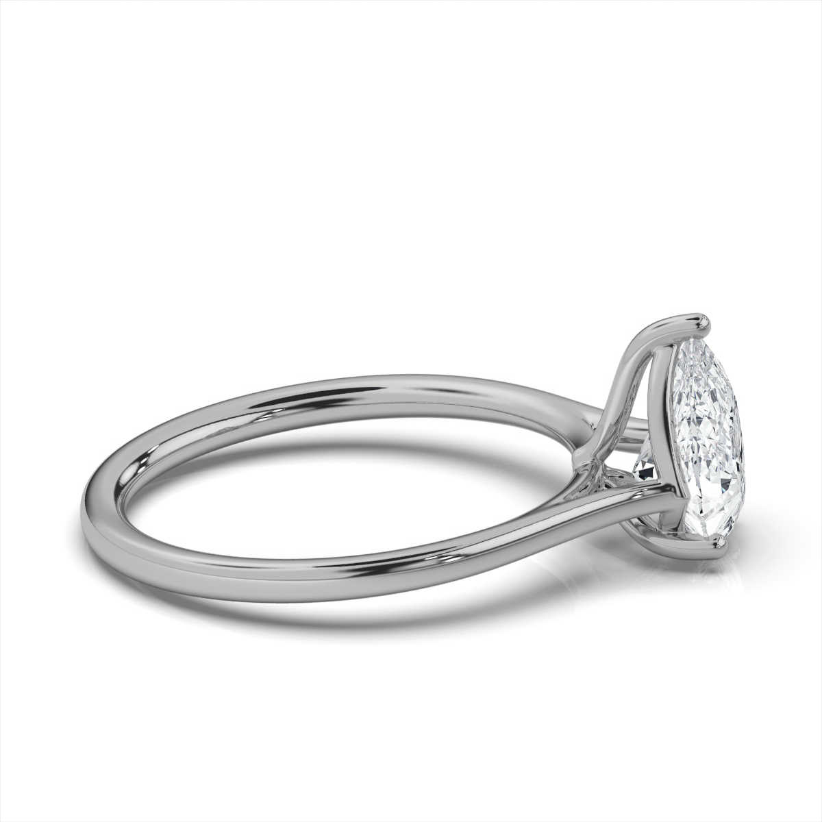 14K White Gold Yvette Solitaire Ring 