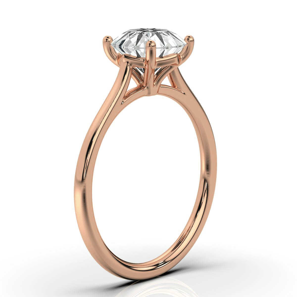 18K Rose Gold Yvette Solitaire Ring 