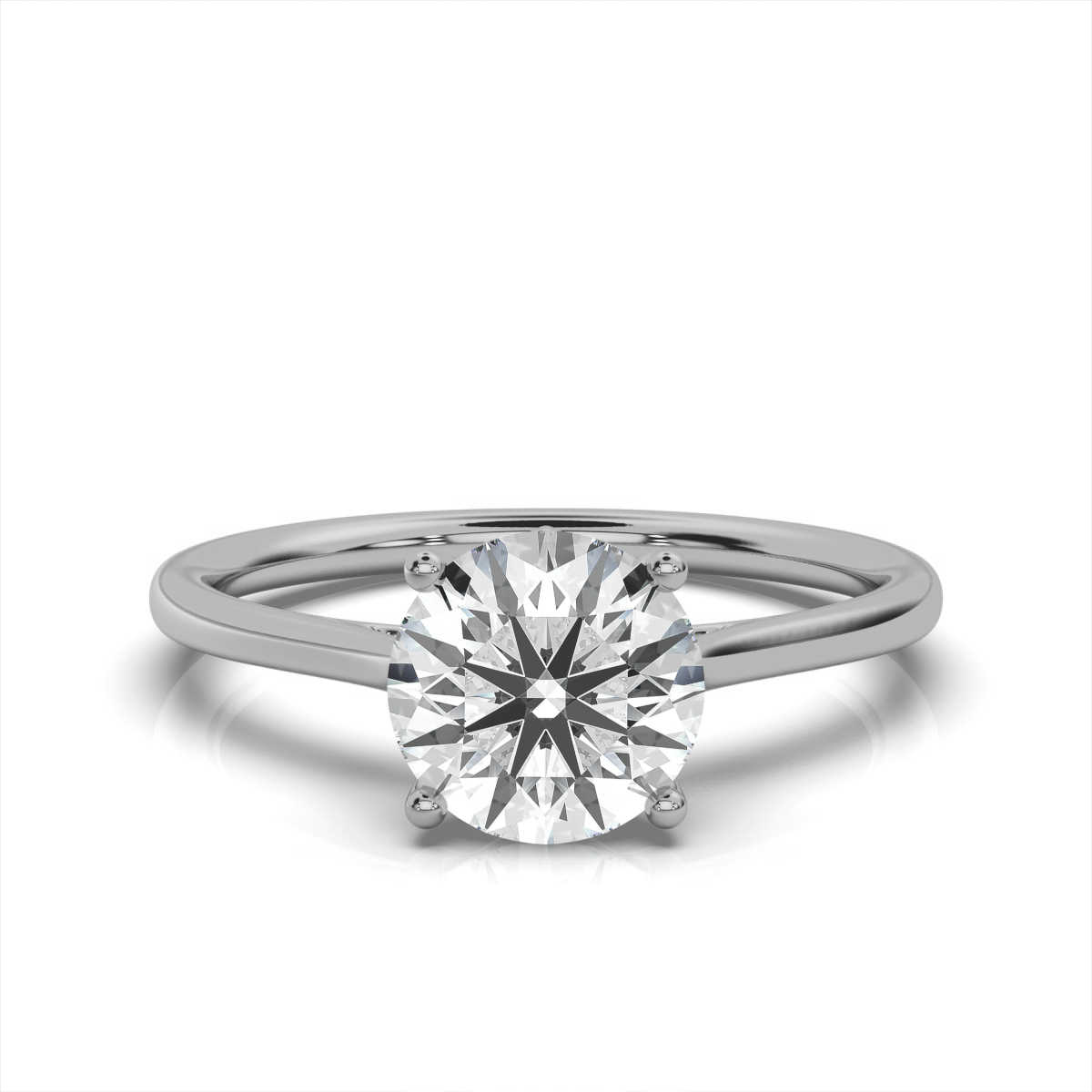 14K White Gold Yvette Solitaire Ring 