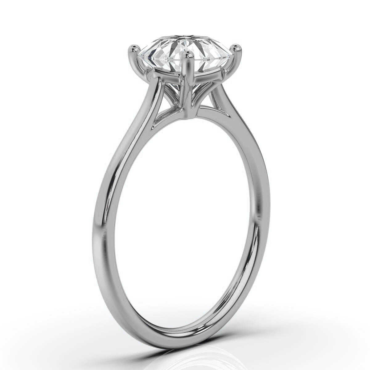 14K White Gold Yvette Solitaire Ring 