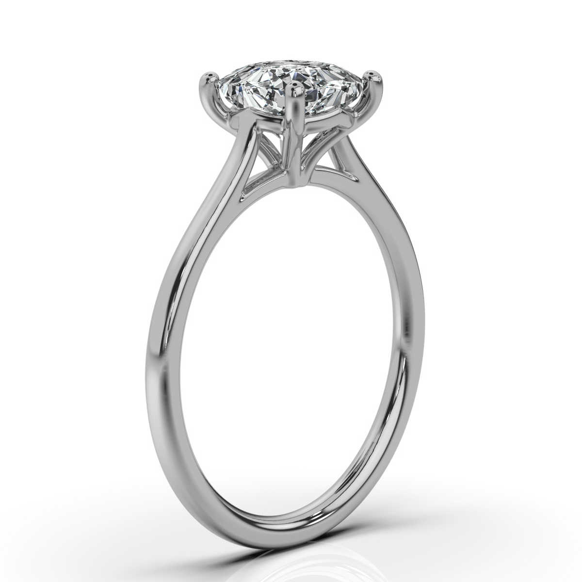 14K White Gold Yvette Solitaire Ring 