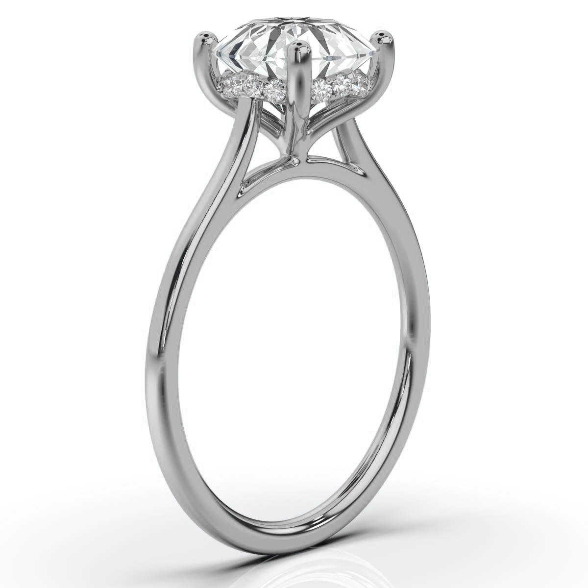 14K White Gold Sokly Hidden Halo Lab Grown Diamond Ring (1/10 ct. tw)