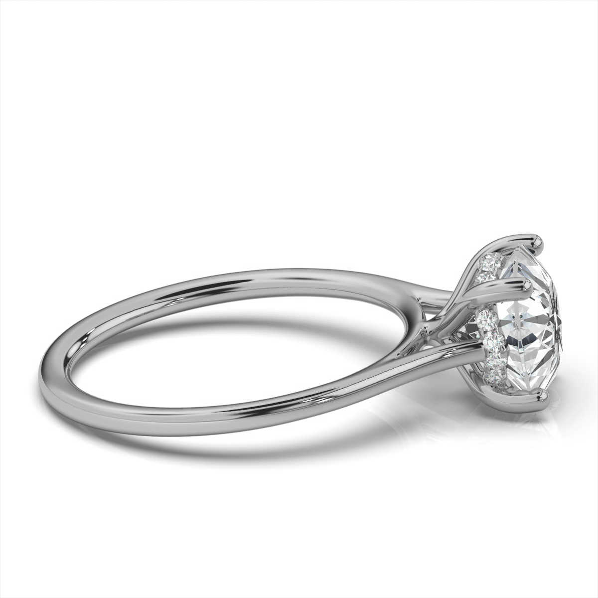 14K White Gold Sokly Hidden Halo Lab Grown Diamond Ring (1/10 ct. tw)