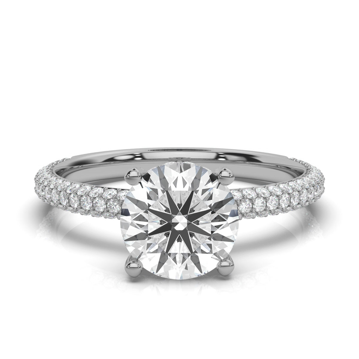 14K White Gold Lily Hidden Halo Lab Grown Diamond Ring (3/4 ct. tw)