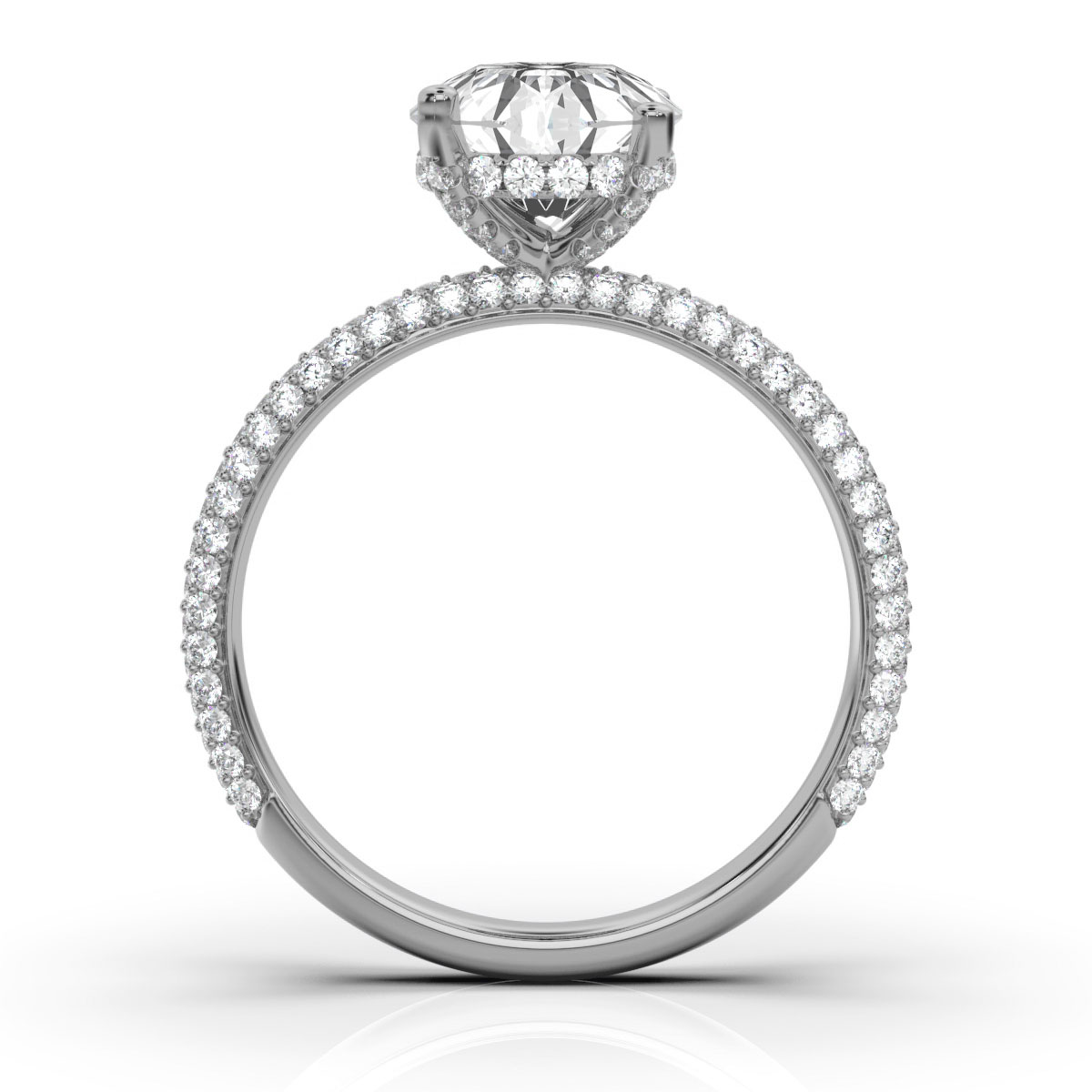 14K White Gold Lily Hidden Halo Lab Grown Diamond Ring (3/4 ct. tw)