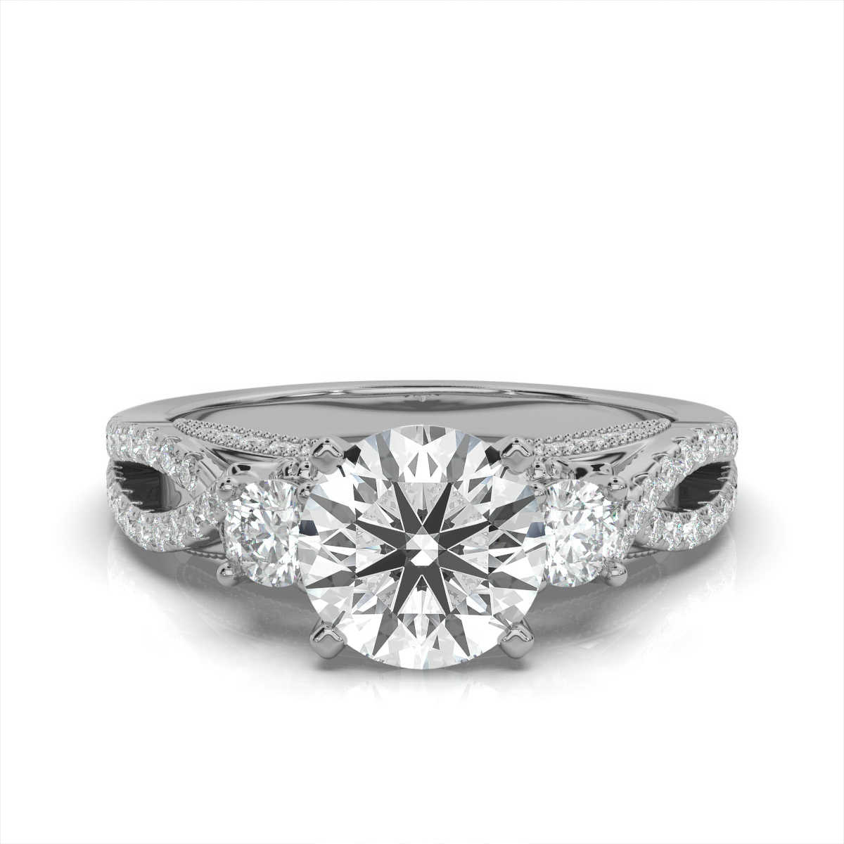 14K White Gold Eve Lab Grown Diamond Ring (2/3 ct. tw)