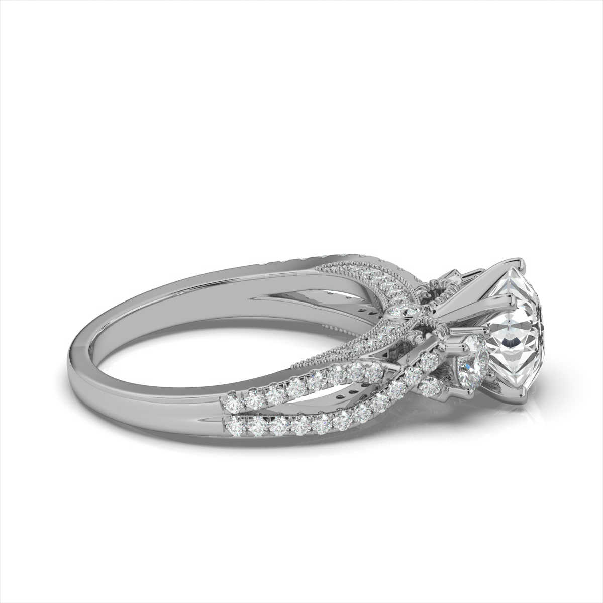 14K White Gold Eve Lab Grown Diamond Ring (2/3 ct. tw)