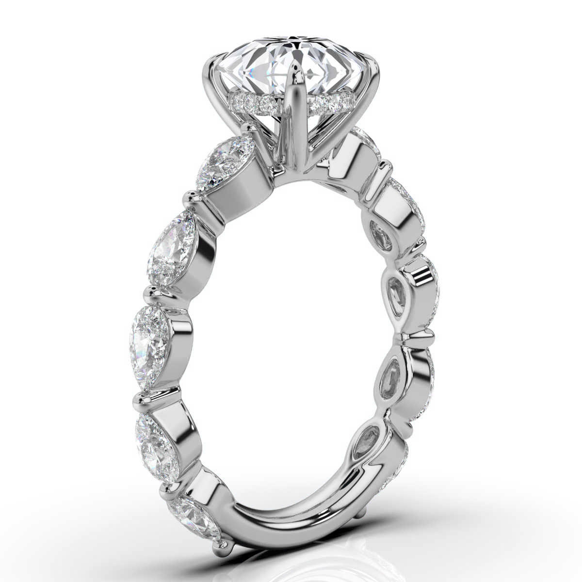 14K White Gold Jenni Hidden Halo Lab Grown Diamond Ring (1 4/5 ct. tw)