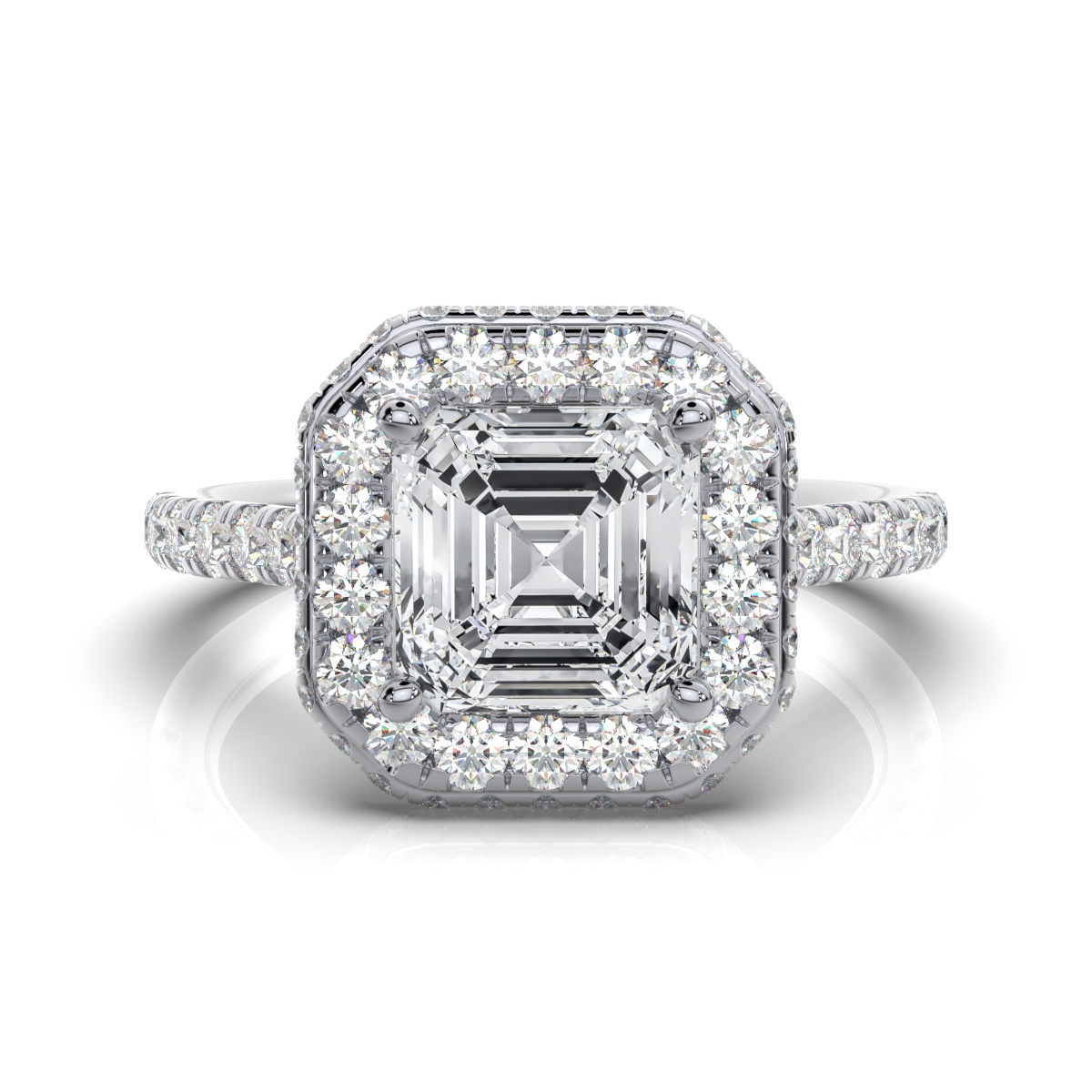 14K White Gold Kara Hidden Halo Lab Grown Diamond Ring (1 ct. tw)
