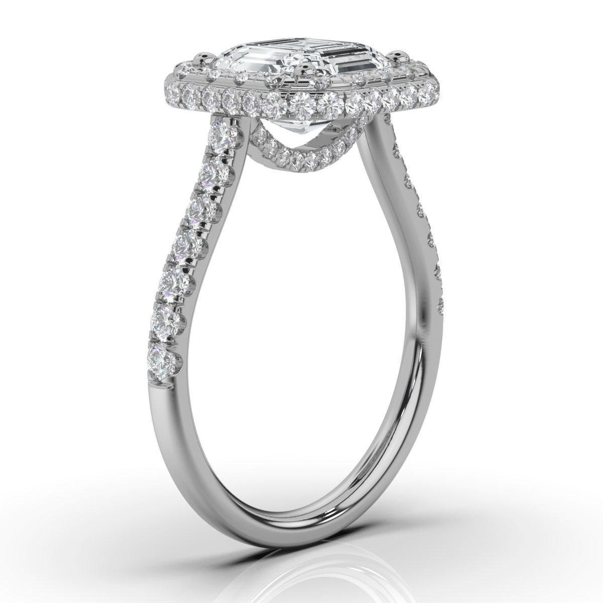 14K White Gold Kara Hidden Halo Lab Grown Diamond Ring (1 ct. tw)