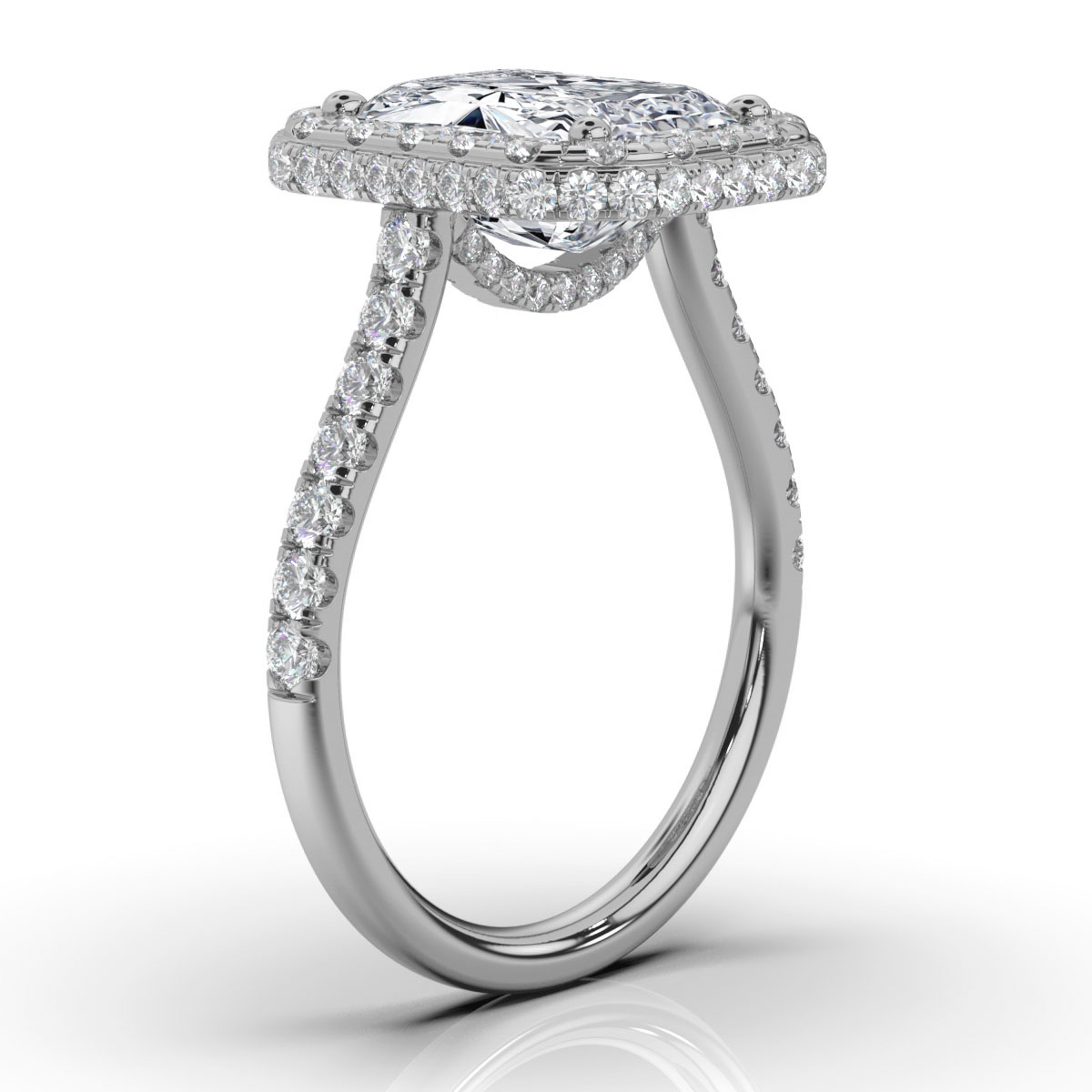 14K White Gold Kara Hidden Halo Lab Grown Diamond Ring (1 ct. tw)