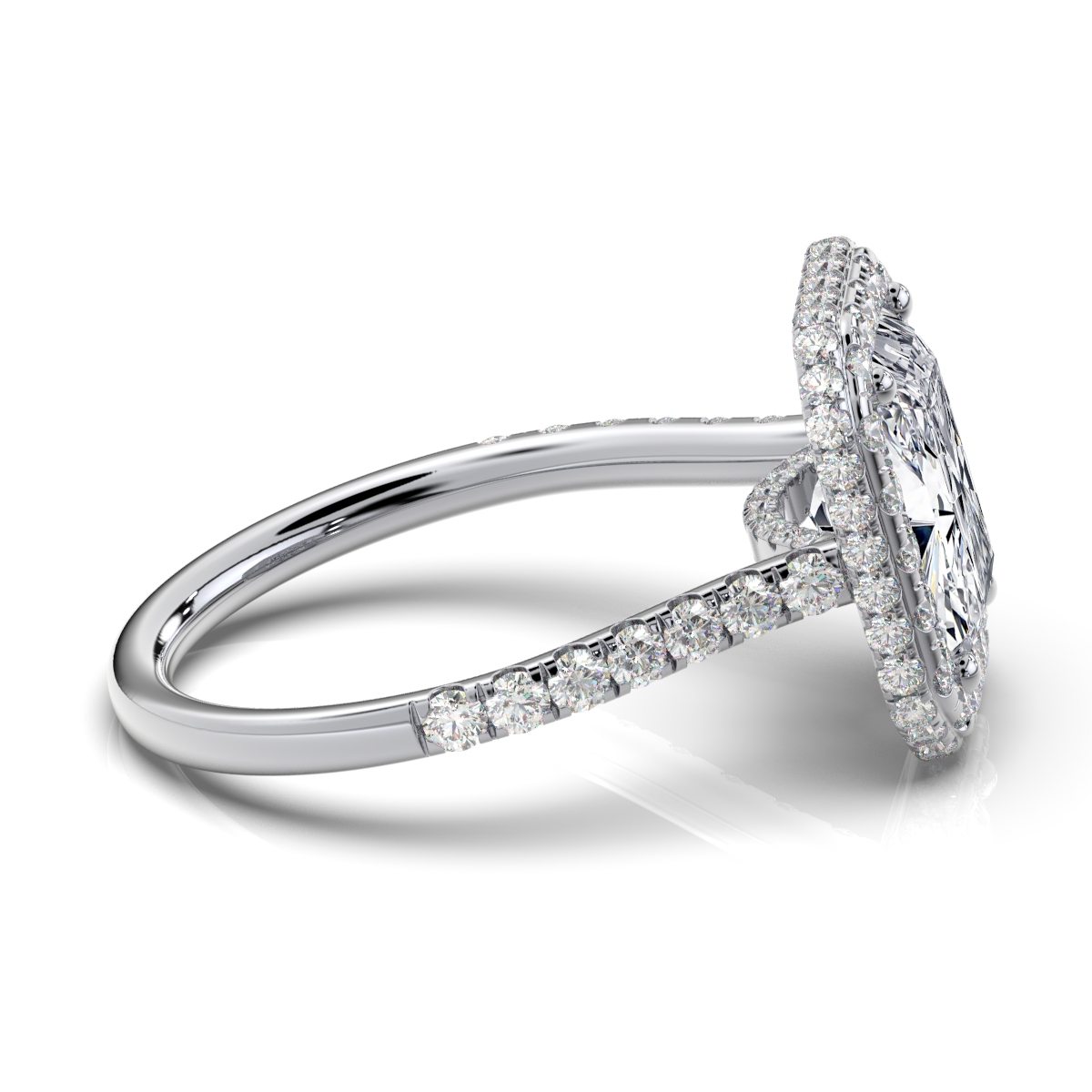 14K White Gold Kara Hidden Halo Lab Grown Diamond Ring (1 ct. tw)