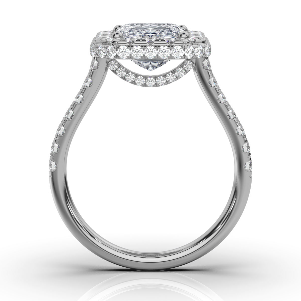 14K White Gold Kara Hidden Halo Lab Grown Diamond Ring (1 ct. tw)