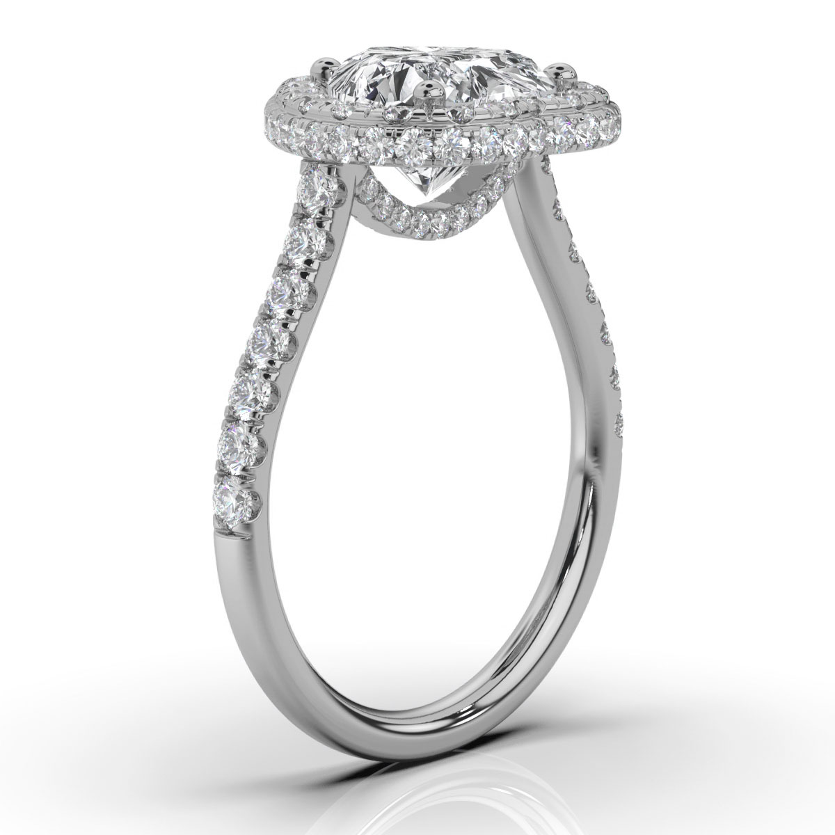 14K White Gold Kara Hidden Halo Lab Grown Diamond Ring (1 ct. tw)