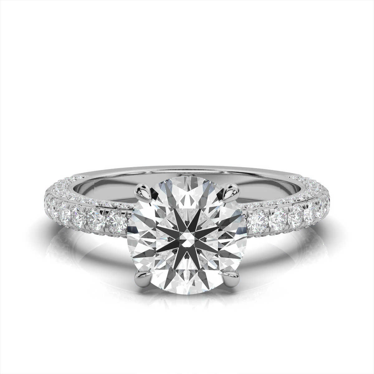 14K White Gold Warin Hidden Halo Lab Grown Diamond Ring (1 1/20 ct. tw)