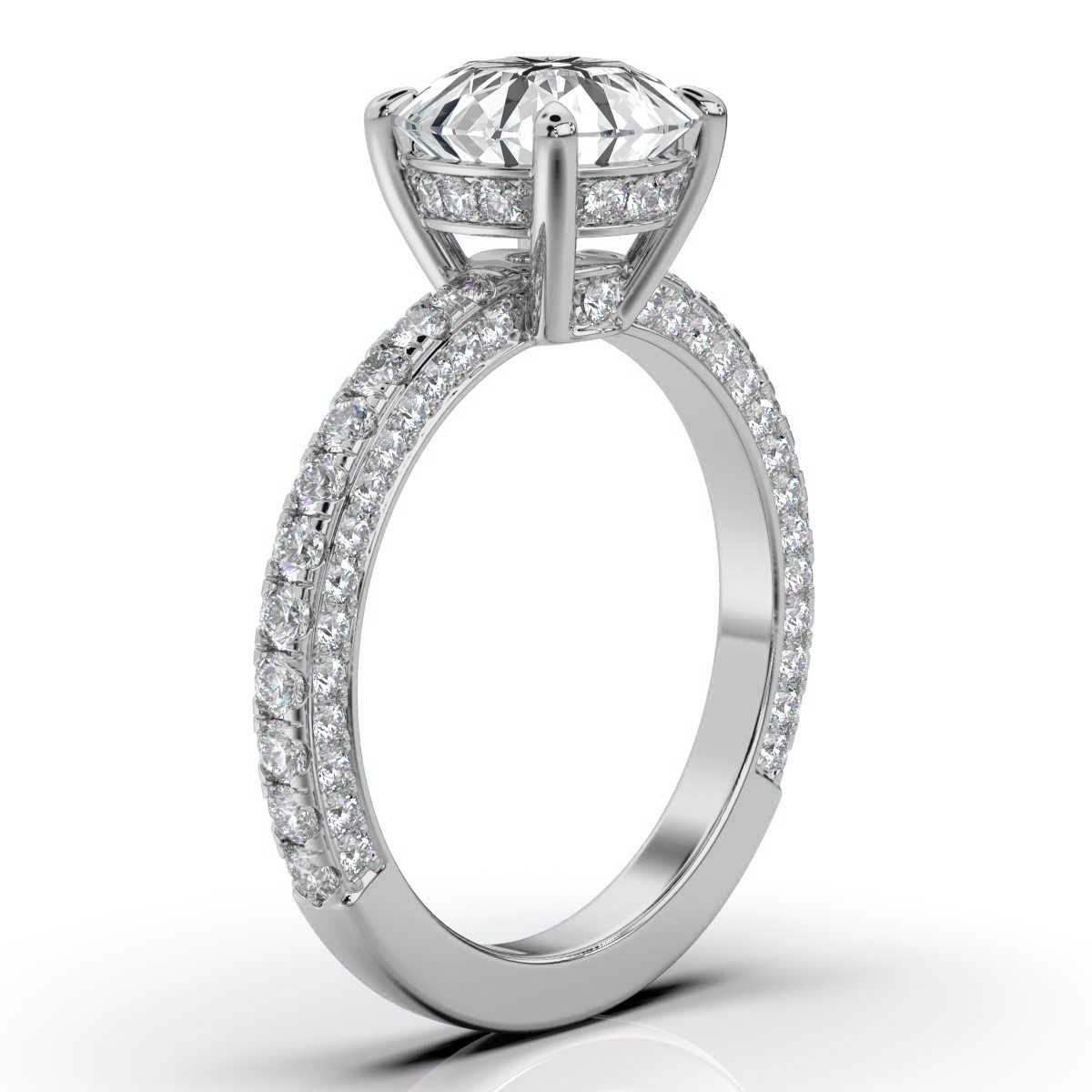 14K White Gold Warin Hidden Halo Lab Grown Diamond Ring (1 1/20 ct. tw)