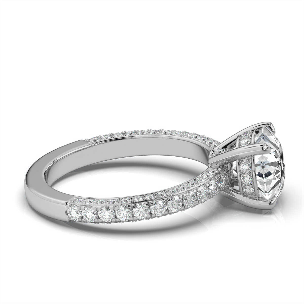 14K White Gold Warin Hidden Halo Lab Grown Diamond Ring (1 1/20 ct. tw)