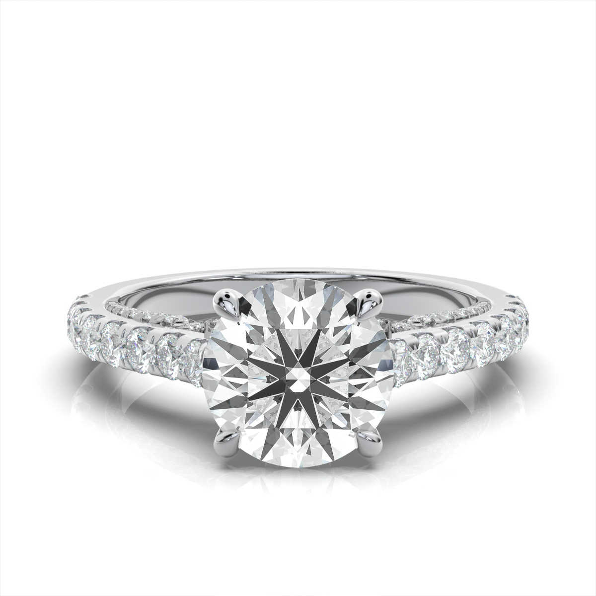 14K White Gold Clarisa Hidden Accent Lab Grown Diamond Ring (2/3 ct. tw)