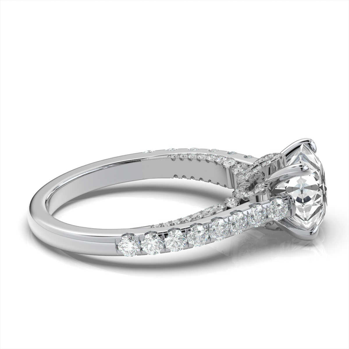 14K White Gold Clarisa Hidden Accent Lab Grown Diamond Ring (2/3 ct. tw)
