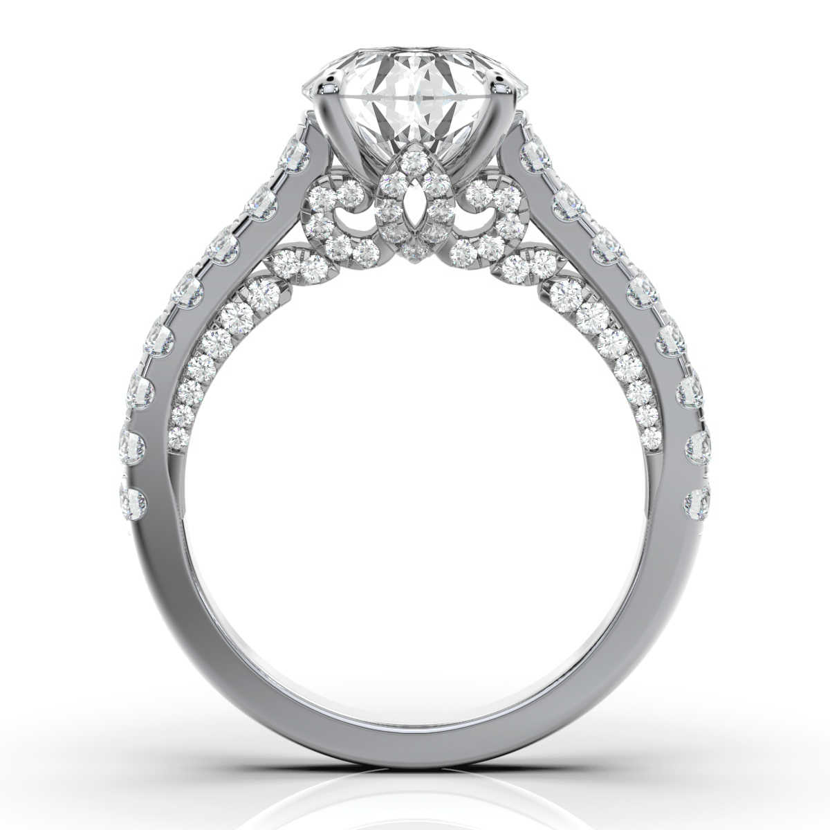 14K White Gold Clarisa Hidden Accent Lab Grown Diamond Ring (2/3 ct. tw)