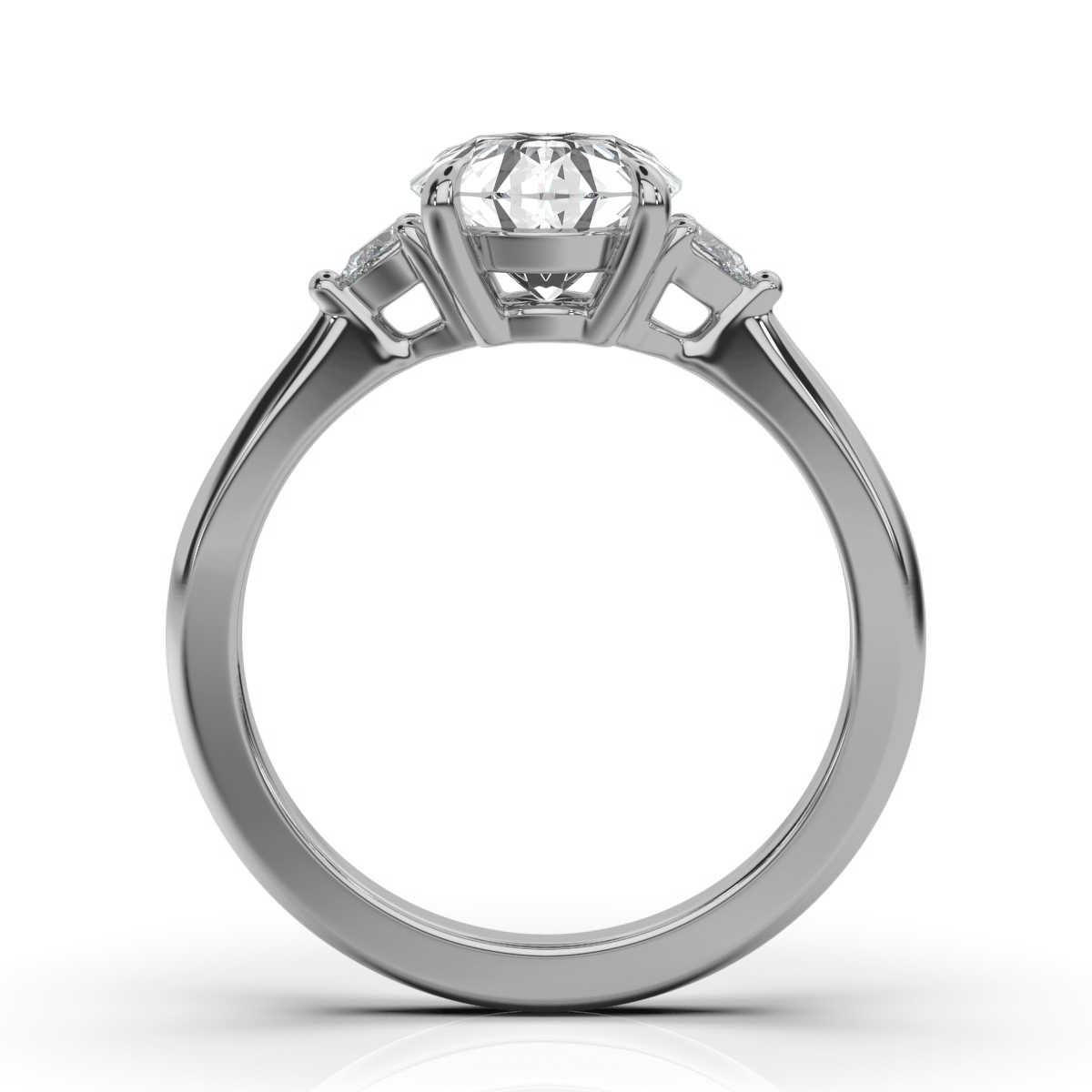 14K White Gold Carey Three Stone Pear Lab Grown Diamond Ring (1/5 ct. tw)