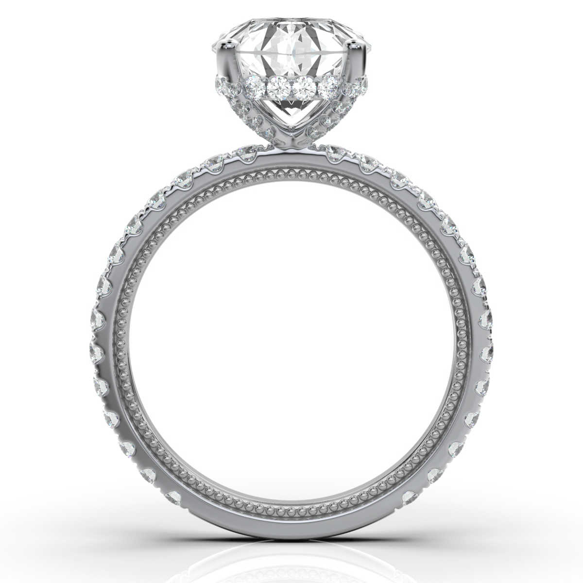 14K White Gold Angella Hidden Halo Milgrain Lab Grown Diamond Ring (2/3 ct. tw)