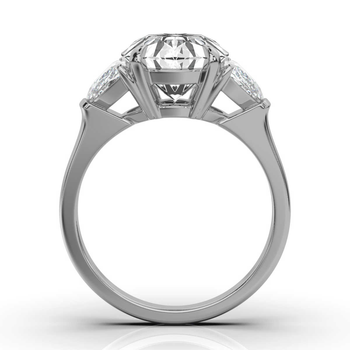 14K White Gold Joyce Three Stone Half-Moon Lab Grown Diamond Ring (1 1/2 ct. tw)