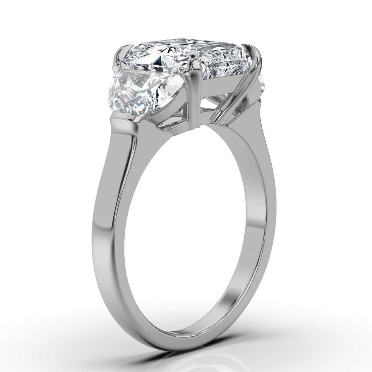 14K White Gold Joyce Three Stone Half-Moon Lab Grown Diamond Ring (1 1/2 ct. tw)