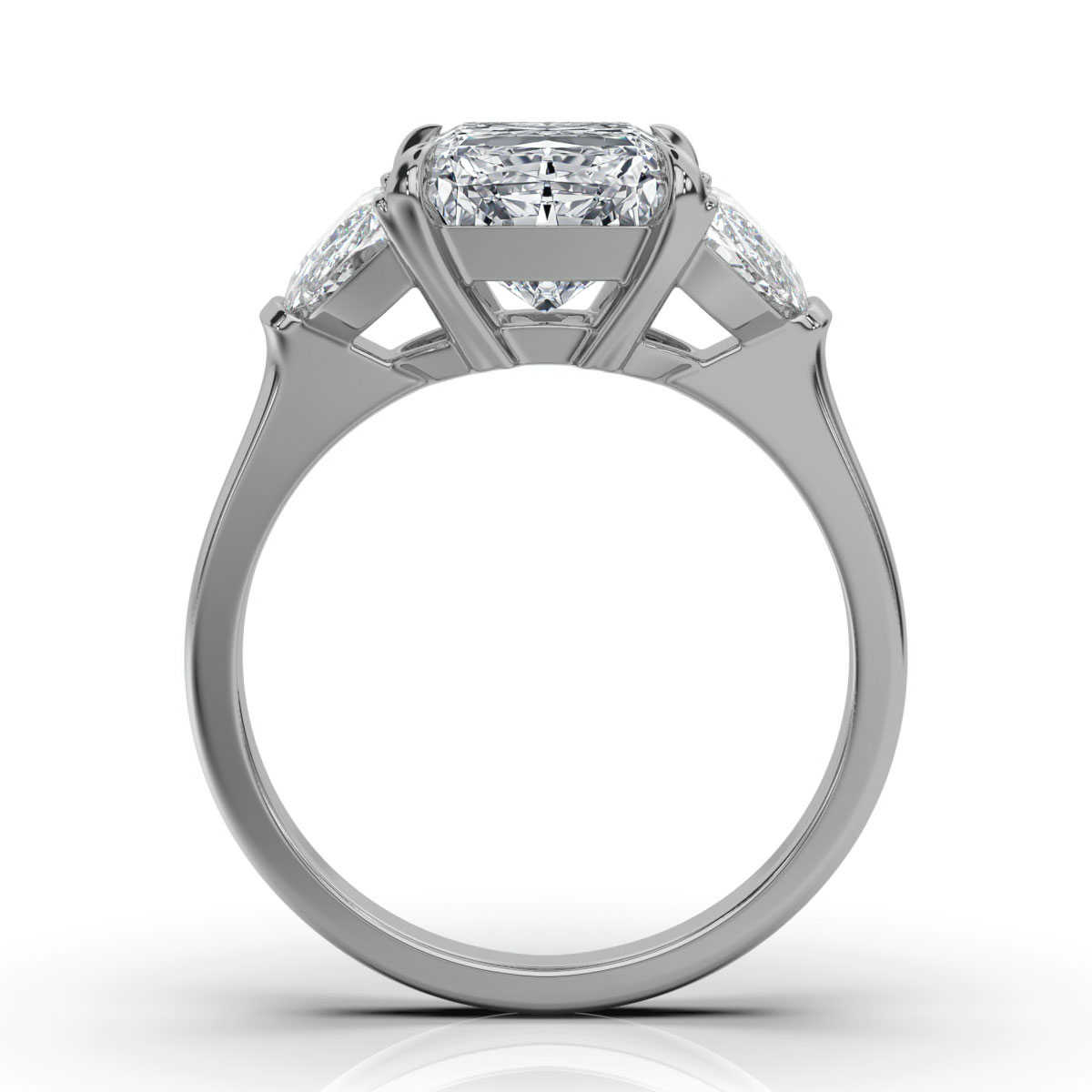14K White Gold Joyce Three Stone Half-Moon Lab Grown Diamond Ring (1 1/2 ct. tw)