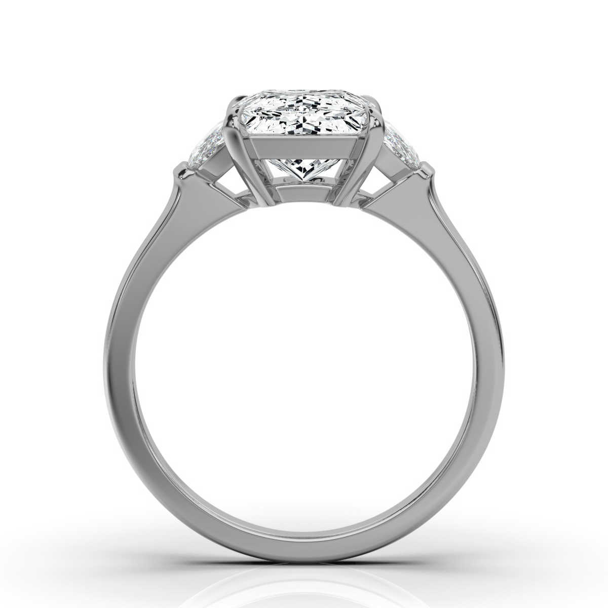 14K White Gold Lina Three Stone Half-Moon Lab Grown Diamond Ring (1/2 ct. tw)