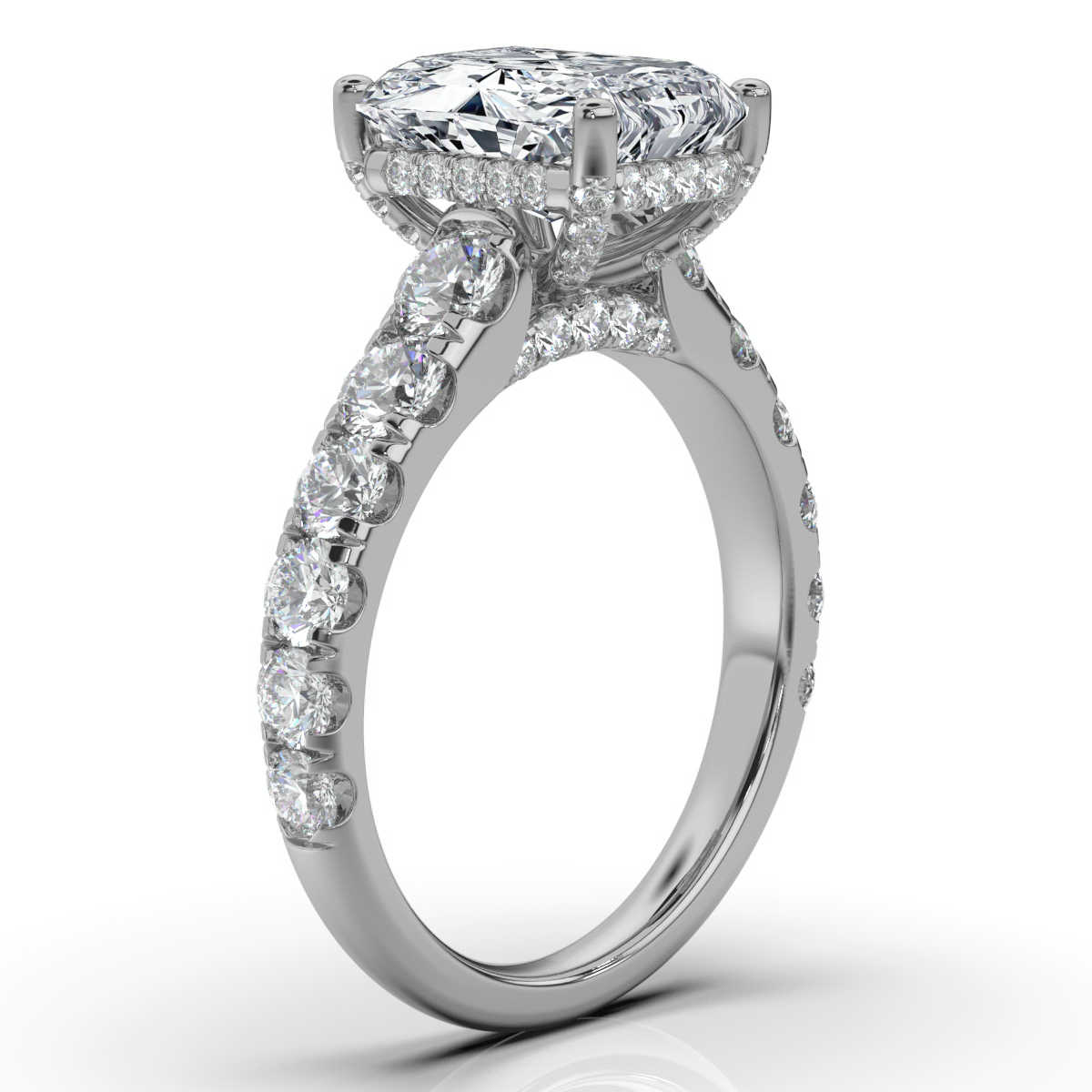 14K White Gold Samantha Hidden Halo Lab Grown Diamond Ring (1 1/2 ct. tw)