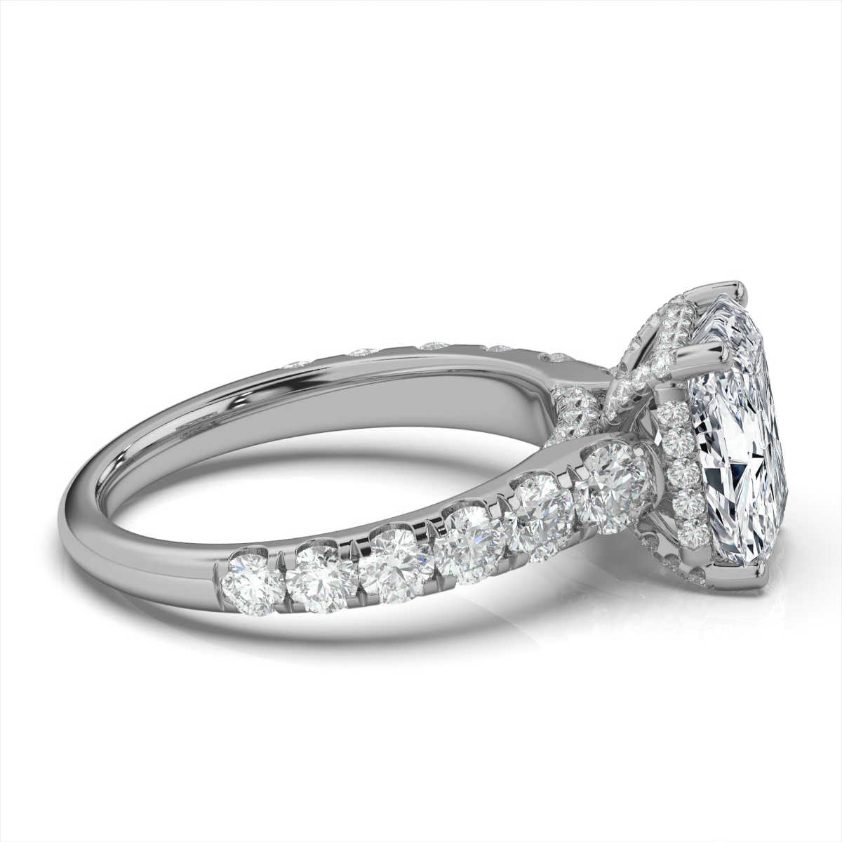 14K White Gold Samantha Hidden Halo Lab Grown Diamond Ring (1 1/2 ct. tw)