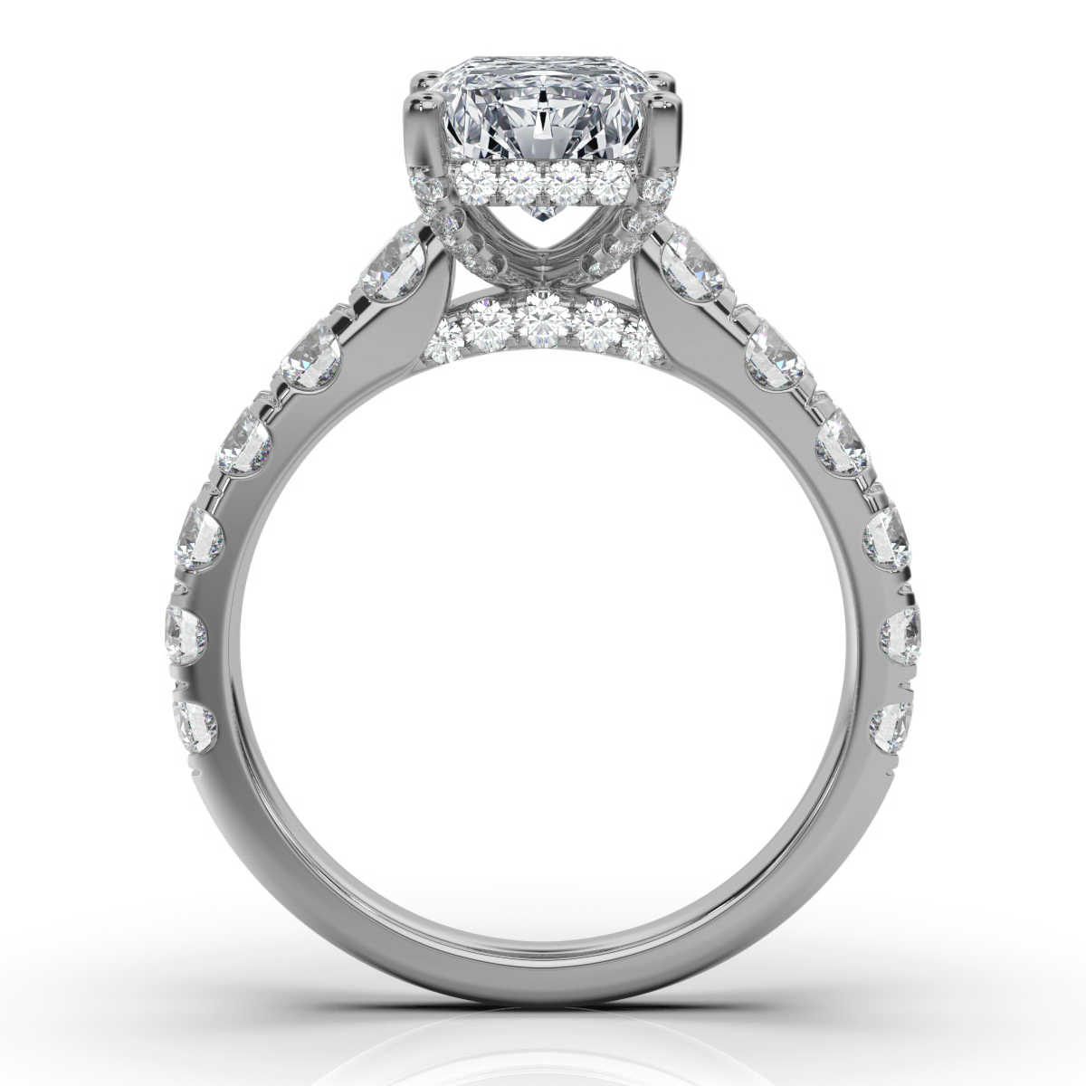 14K White Gold Samantha Hidden Halo Lab Grown Diamond Ring (1 1/2 ct. tw)