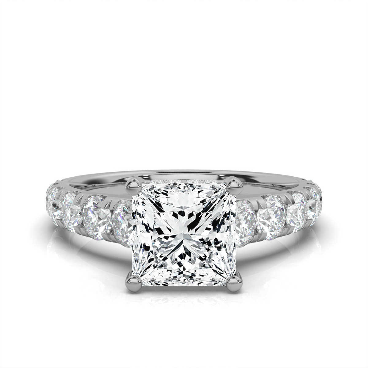 14K White Gold Samantha Hidden Halo Lab Grown Diamond Ring (1 1/2 ct. tw)