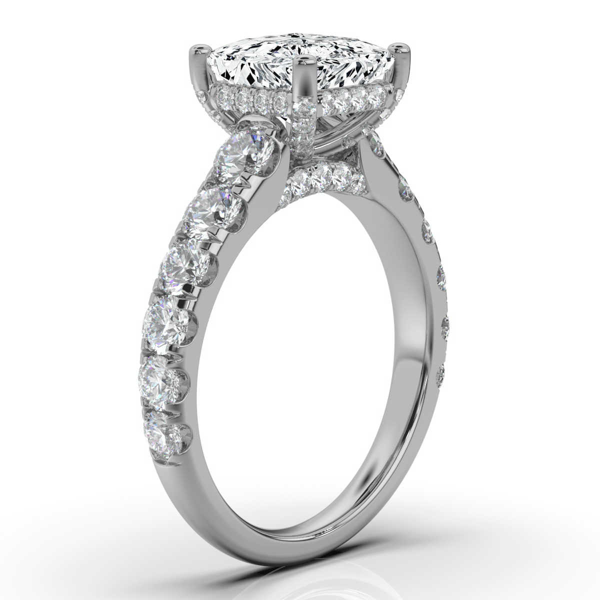 14K White Gold Samantha Hidden Halo Lab Grown Diamond Ring (1 1/2 ct. tw)