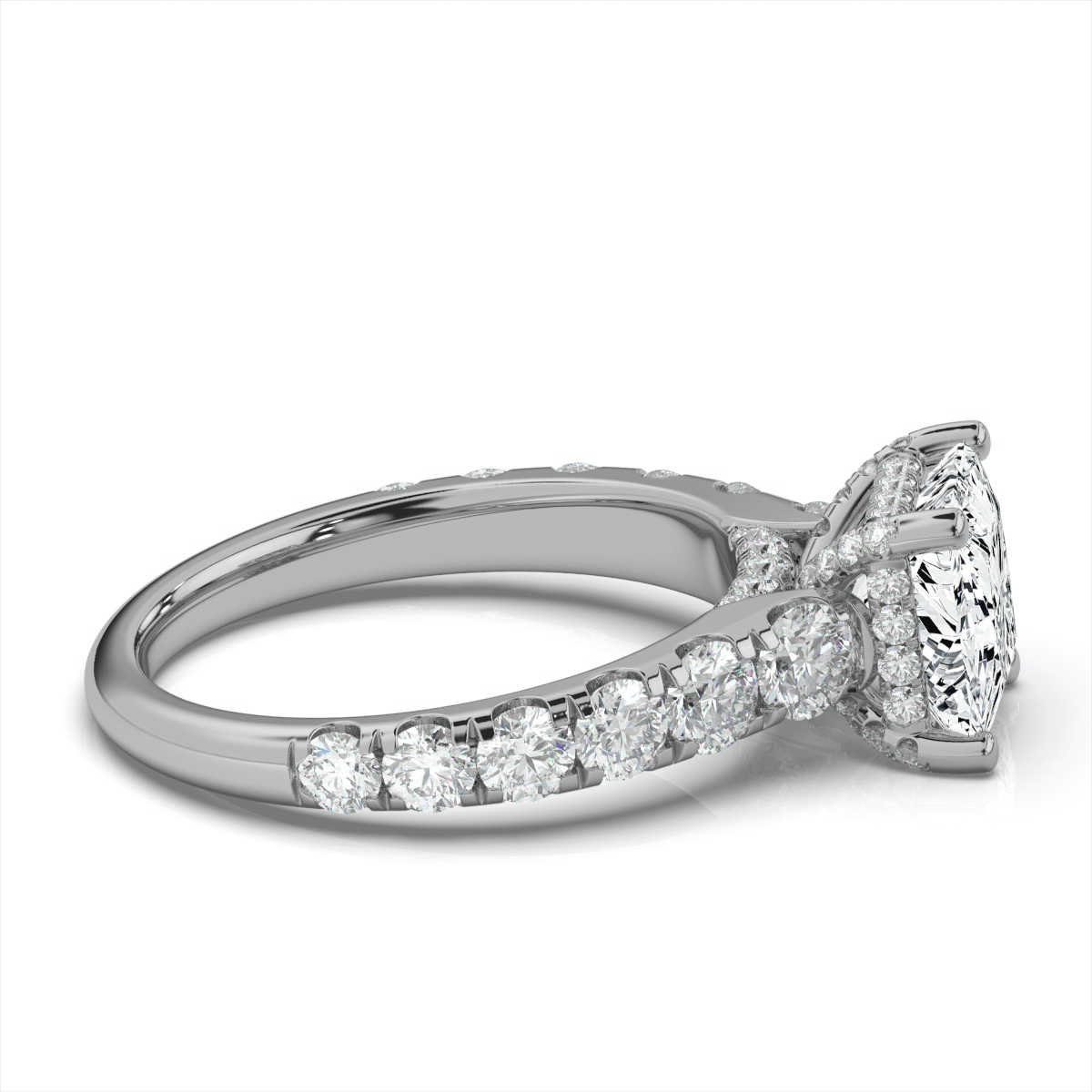 14K White Gold Samantha Hidden Halo Lab Grown Diamond Ring (1 1/2 ct. tw)