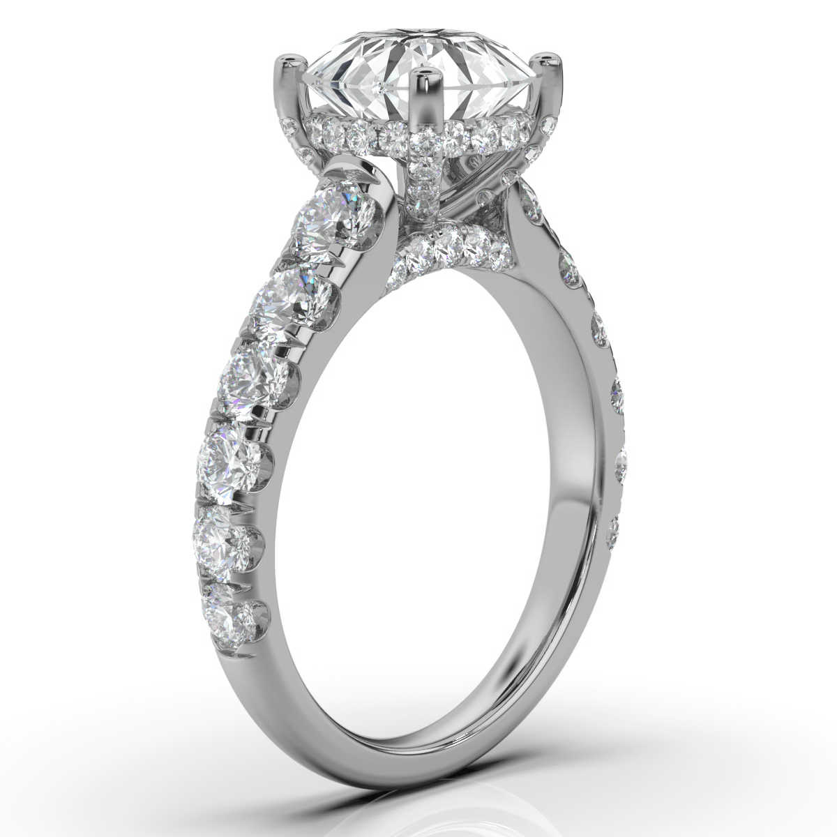 14K White Gold Samantha Hidden Halo Lab Grown Diamond Ring (1 1/2 ct. tw)