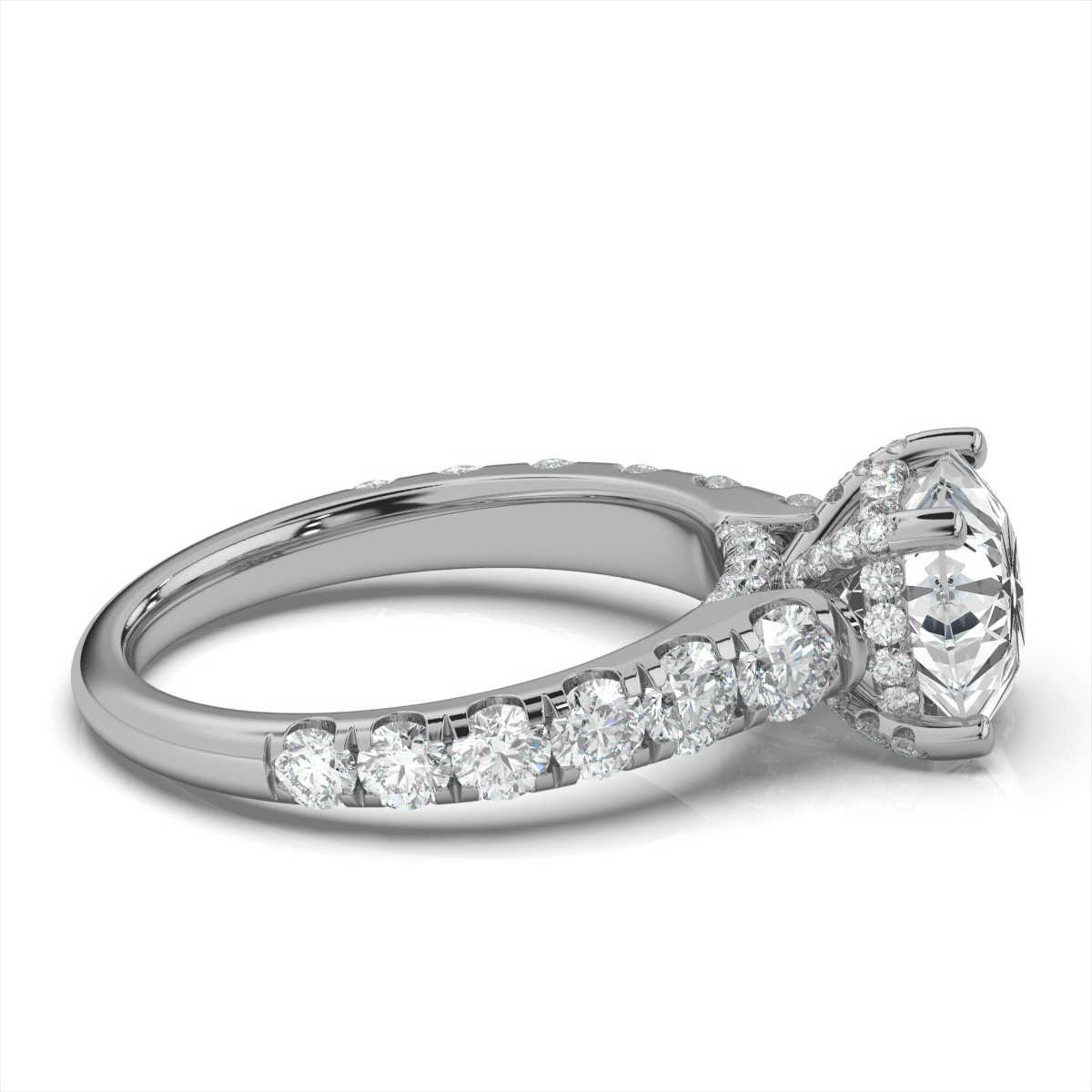 14K White Gold Samantha Hidden Halo Lab Grown Diamond Ring (1 1/2 ct. tw)