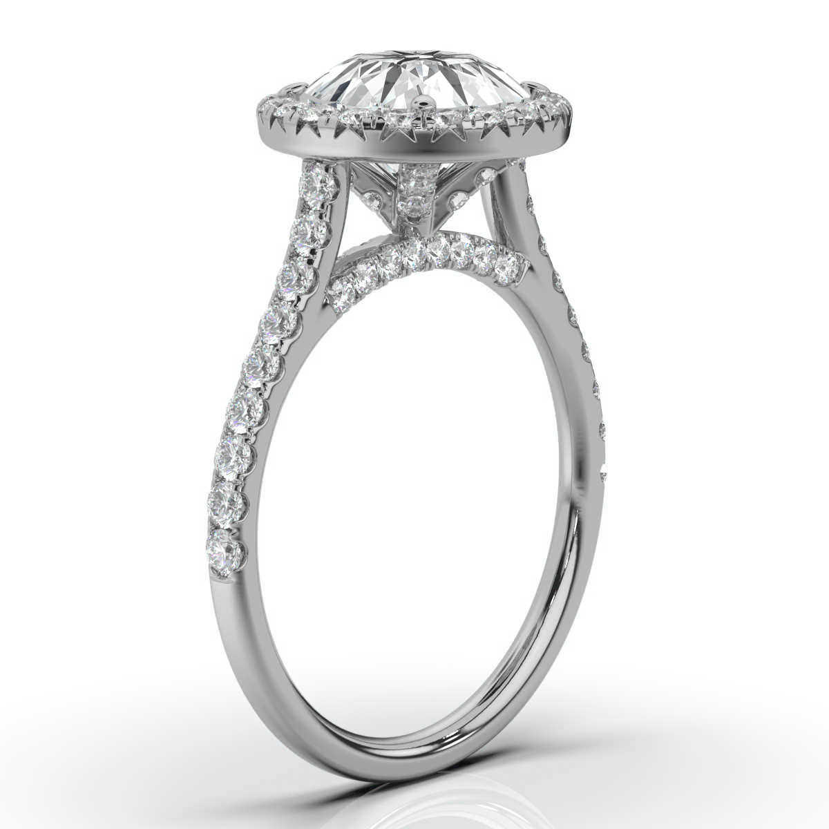 14K White Gold Ema Hidden Accent Lab Grown Diamond Ring (3/4 ct. tw)