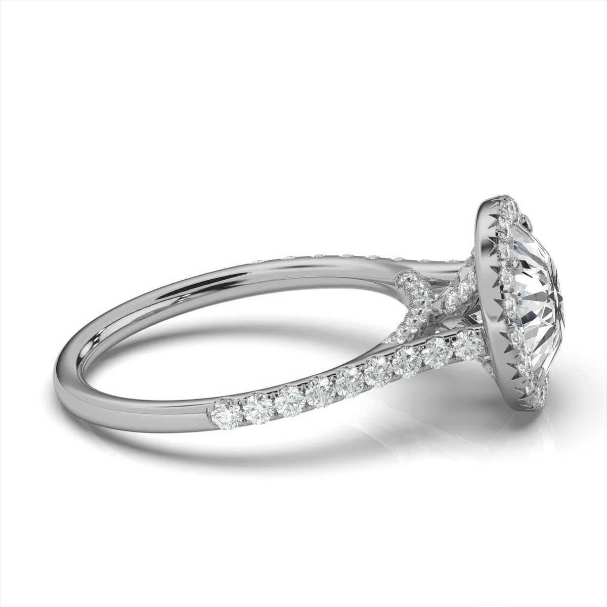 14K White Gold Ema Hidden Accent Lab Grown Diamond Ring (3/4 ct. tw)