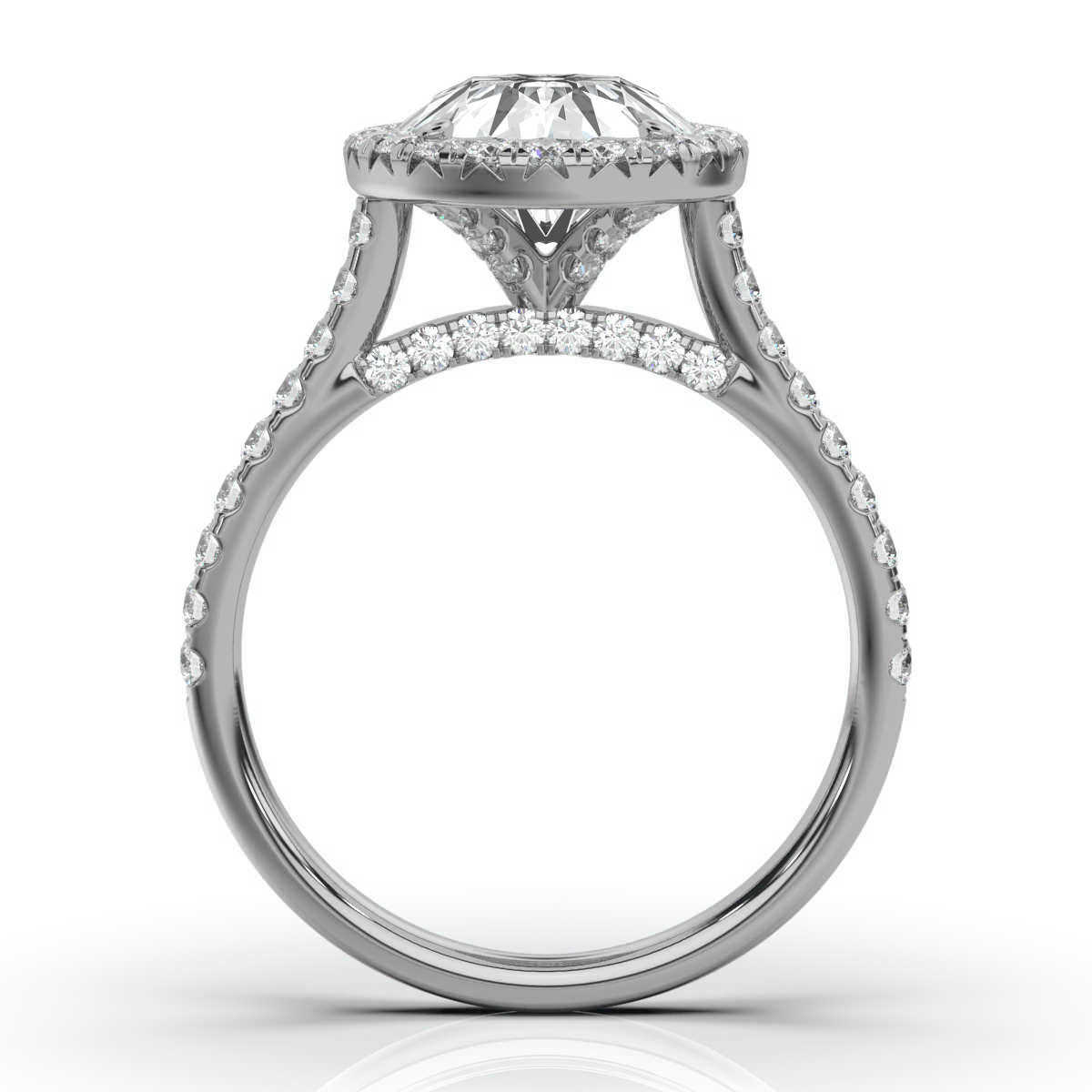 14K White Gold Ema Hidden Accent Lab Grown Diamond Ring (3/4 ct. tw)