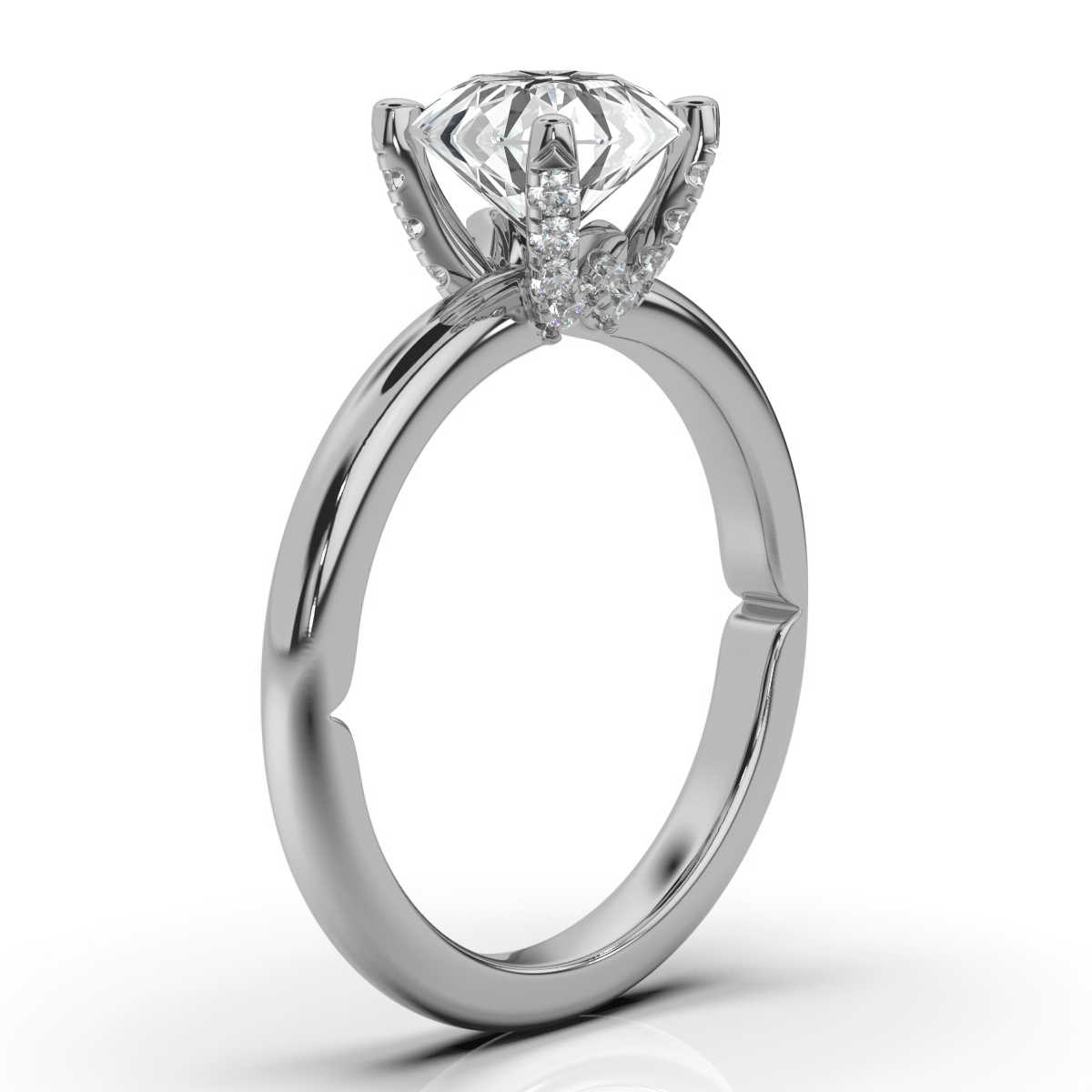 14K White Gold Lynnette Hidden Accent Lab Grown Diamond Ring (1/10 ct. tw)