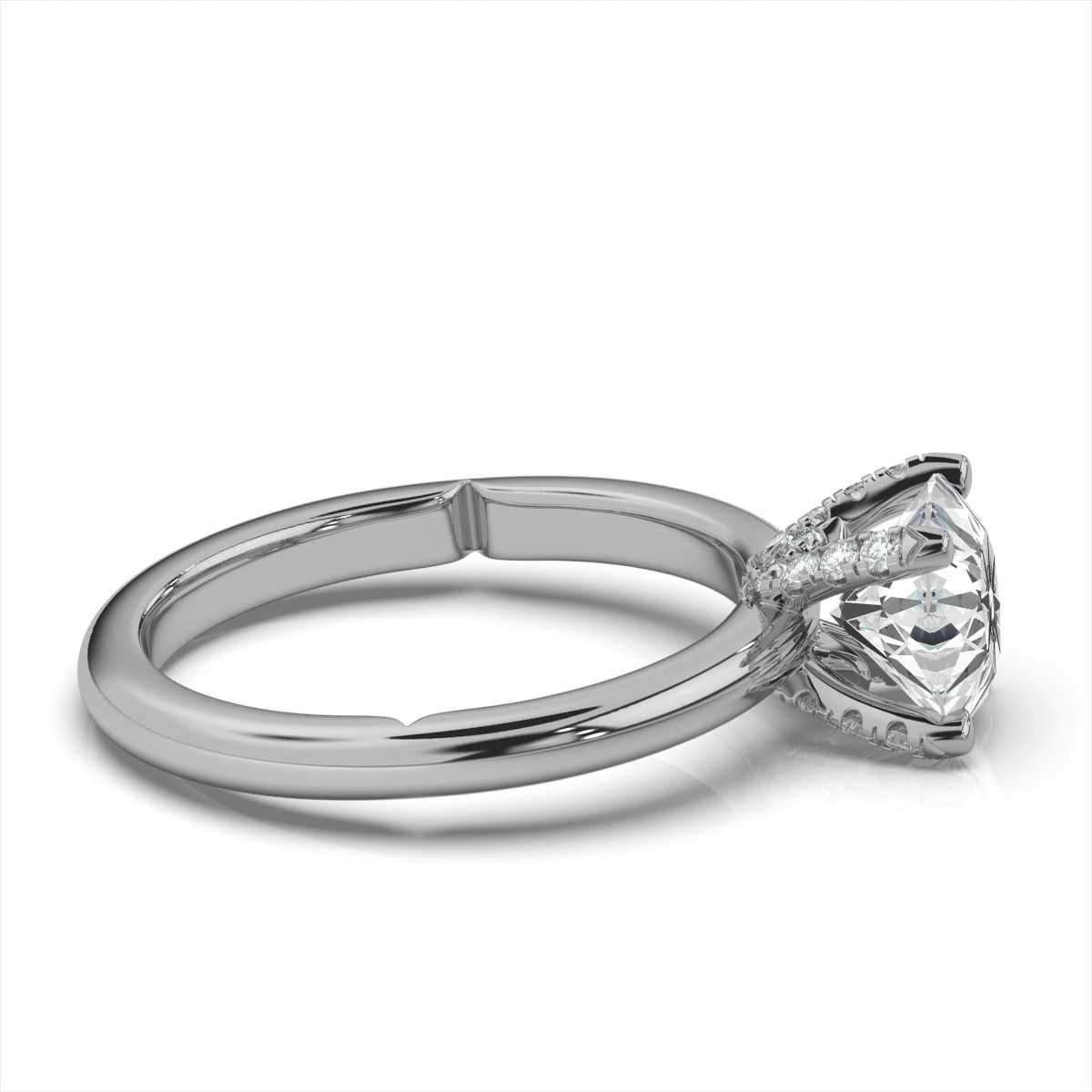 14K White Gold Lynnette Hidden Accent Lab Grown Diamond Ring (1/10 ct. tw)