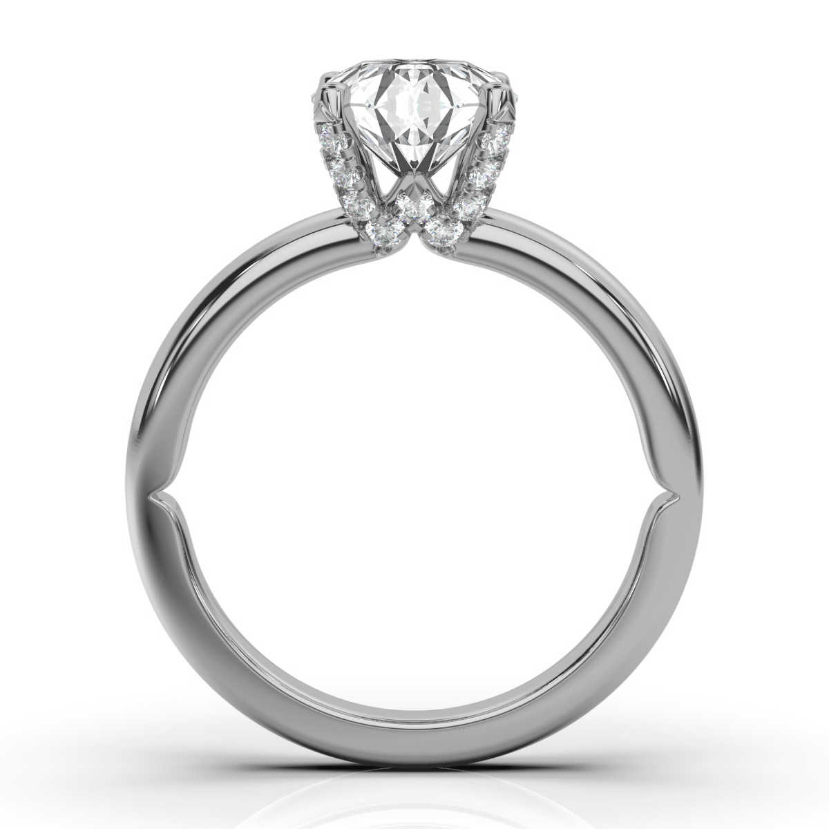 14K White Gold Lynnette Hidden Accent Lab Grown Diamond Ring (1/10 ct. tw)