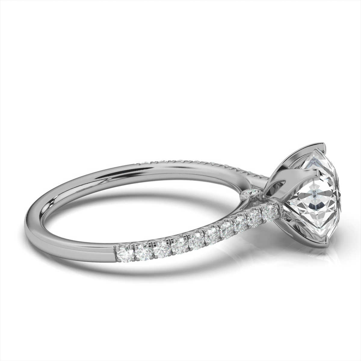 14K White Gold Bevy Hidden Accent Lab Grown Diamond Ring (1/3 ct. tw)