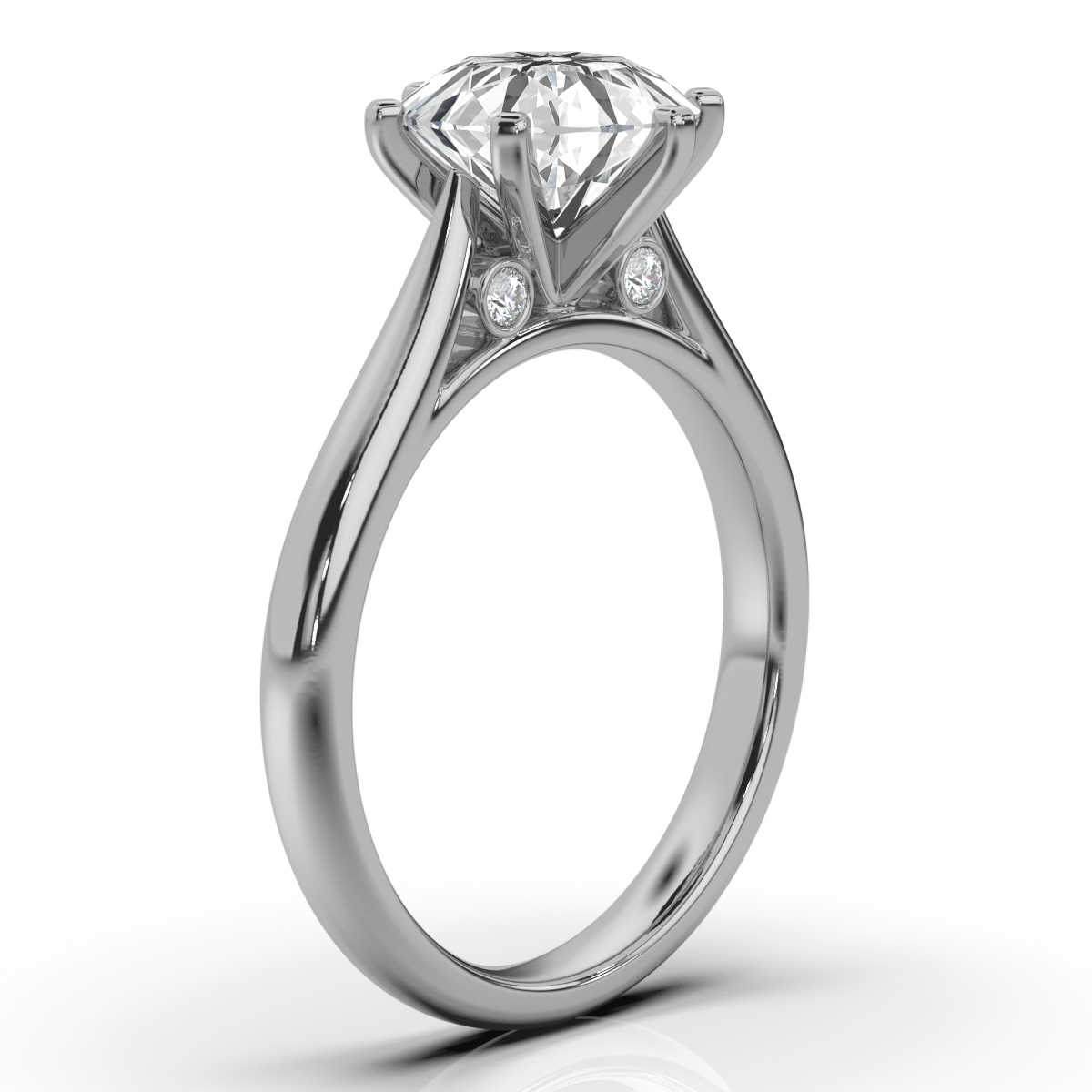 14K White Gold Loriann Hidden Accent Lab Grown Diamond Ring (1/20 ct. tw)