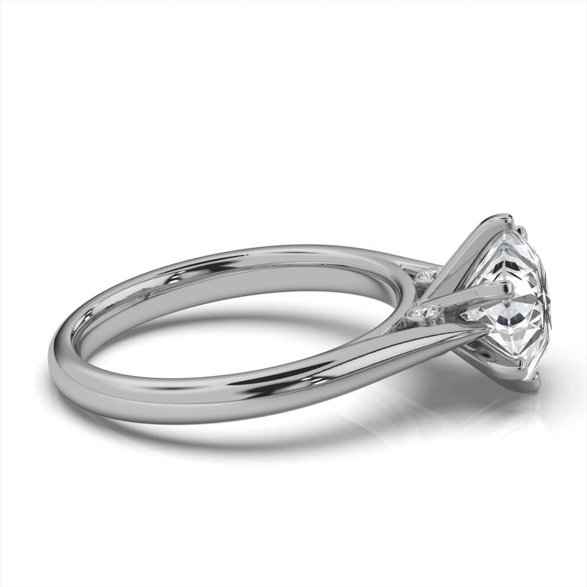 14K White Gold Loriann Hidden Accent Lab Grown Diamond Ring (1/20 ct. tw)